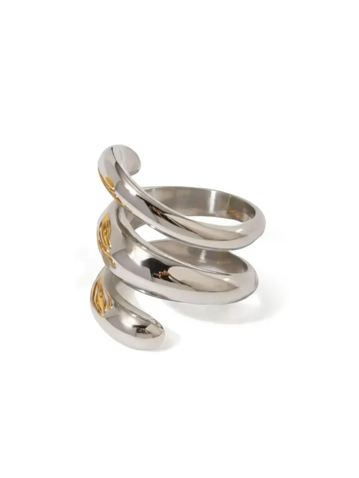 Anillo Ondas Enchape 18K