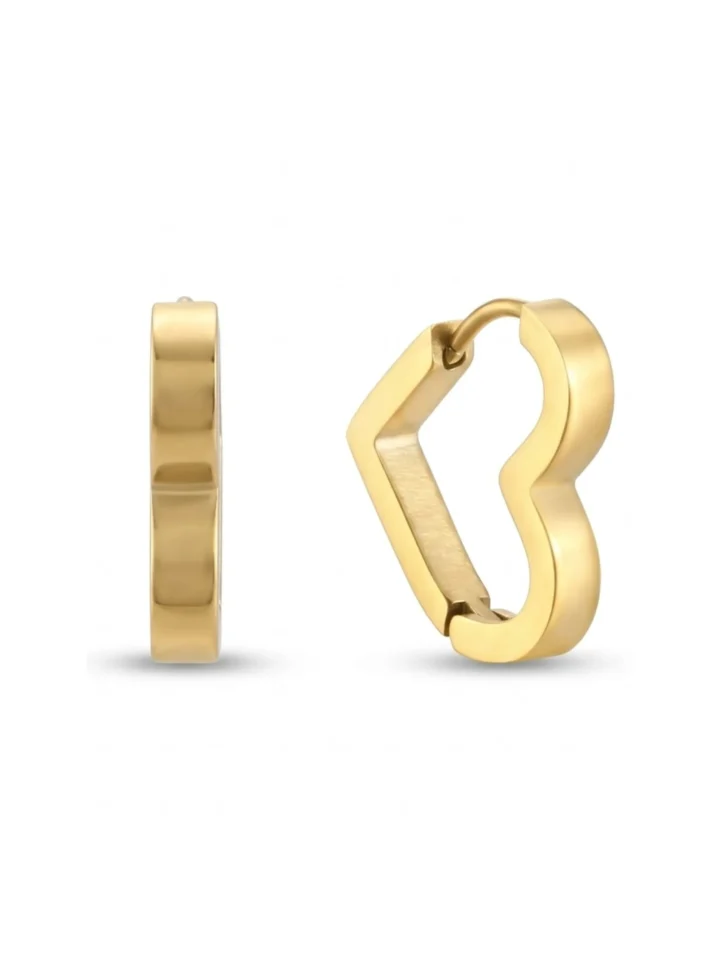 Aretes Corazón Enchape 18K