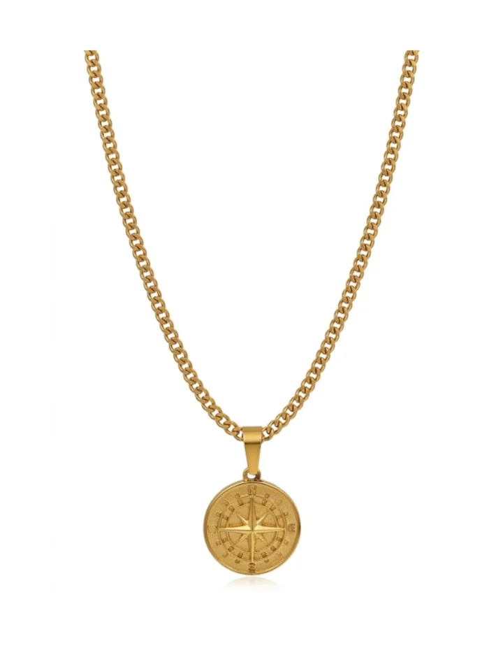 Collar Brújula Enchape 18K