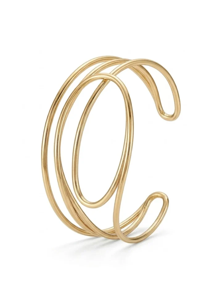 Brazalete Ondas Enchapado 18K