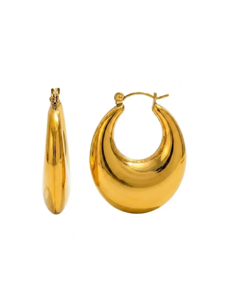 Aretes Luna Enchape 18K