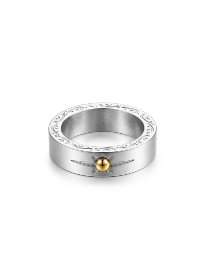 Anillo Estrella Enchape 18K