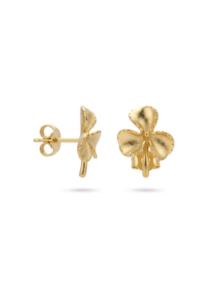 Aretes P925 Trébol Enchape 18K