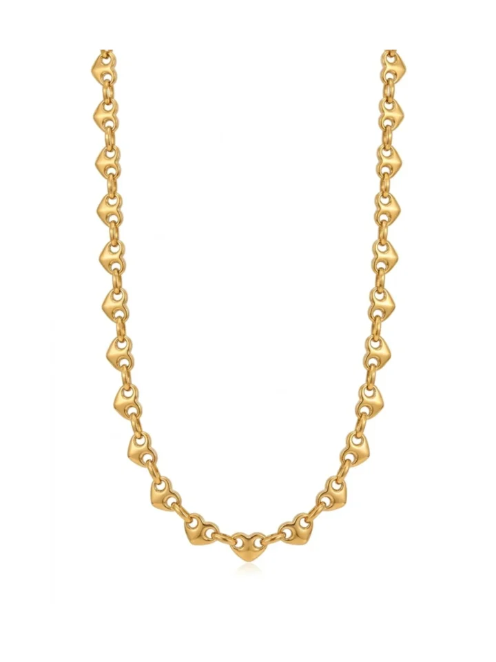 Collar Corazones Enchape 18K