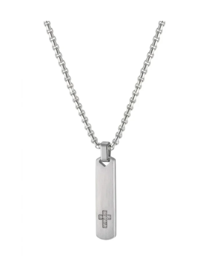 Collar Cruz Linear Enchape 18K